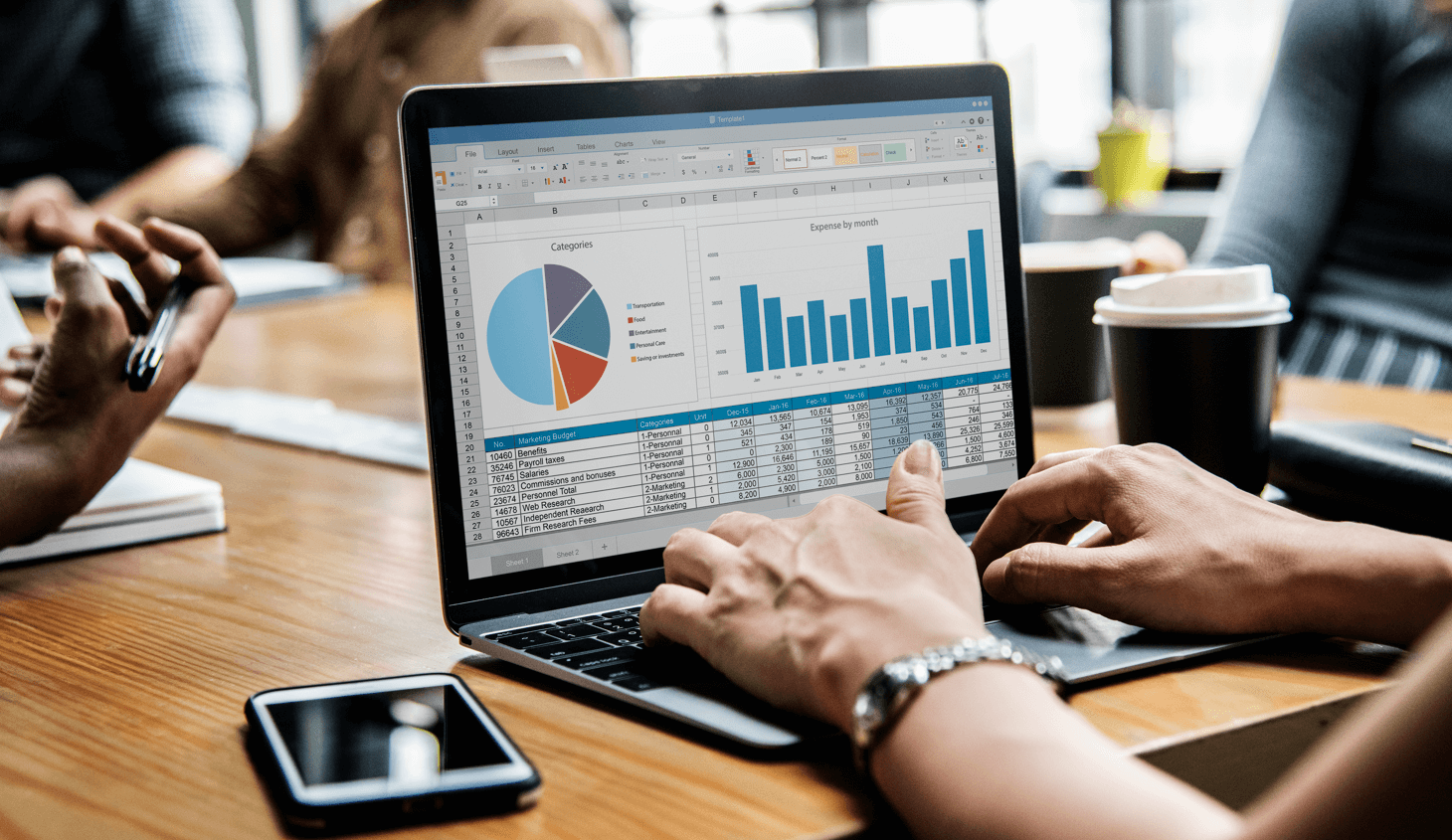 Predictive analytics dashboard showing marketing trend forecasts and ROI projections with charts and graphs.