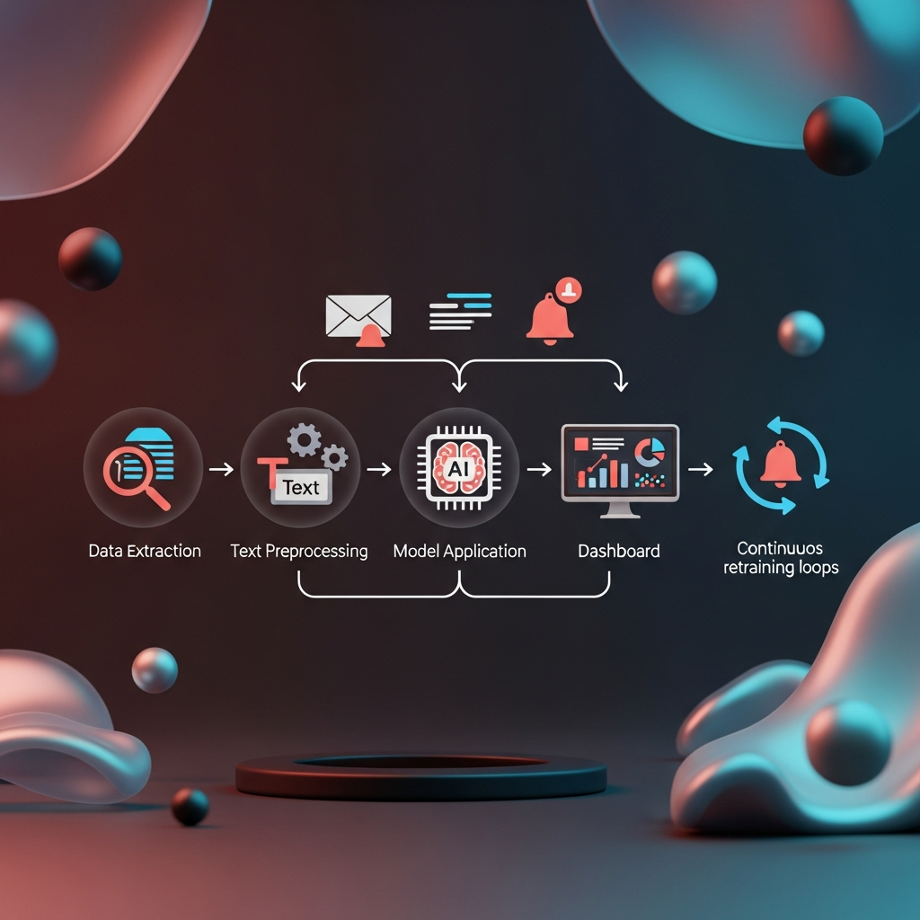 A visual flowchart of the end-to-end sentiment analysis workflow in marketing analytics